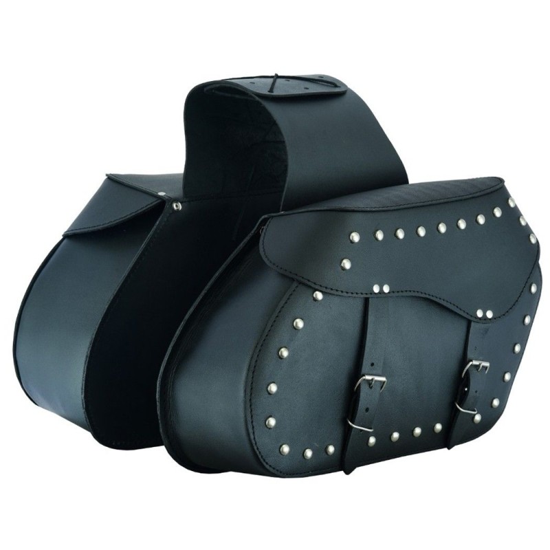 MOTORCYCLE LEATHER SADDLEBAGS 22 X 2 LITERS