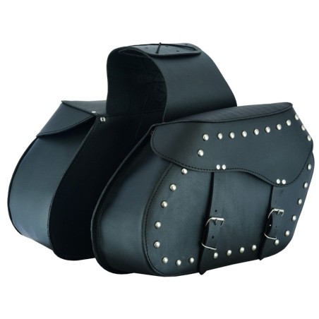 ALFORJAS LATERALES DE CUERO PARA MOTO 22 X 2 LITROS