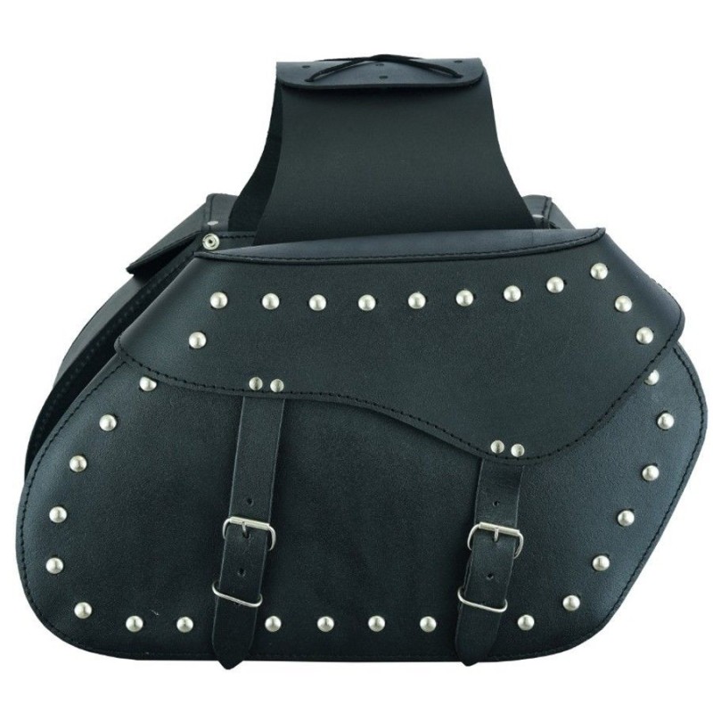 MOTORCYCLE LEATHER SADDLEBAGS 22 X 2 LITERS