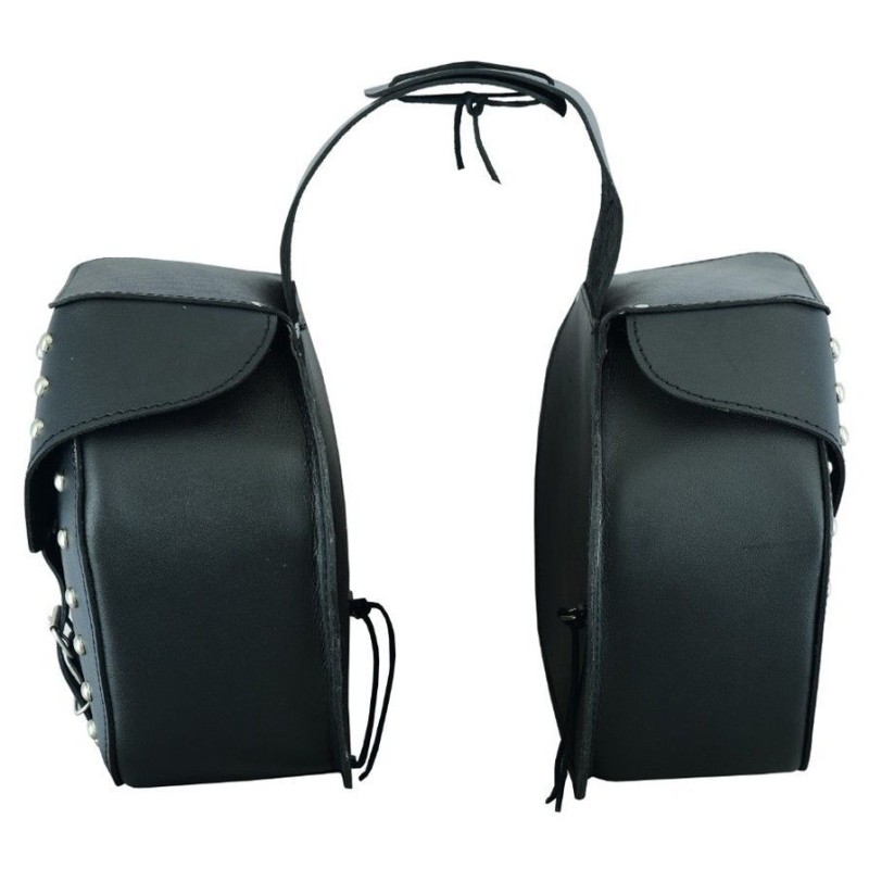 MOTORCYCLE LEATHER SADDLEBAGS 22 X 2 LITERS