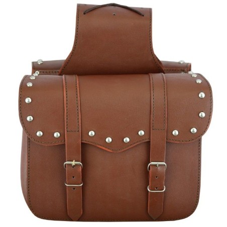MOTORCYCLE LEATHER SADDLEBAGS 14 X 2 LITERS
