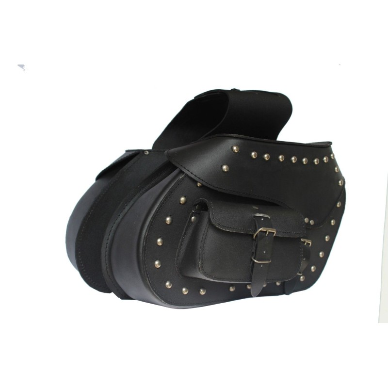 ALFORJAS LATERALES DE CUERO PARA MOTO 22 X 2 LITROS
