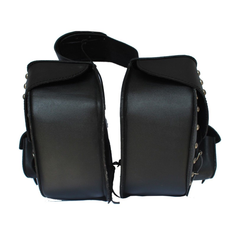 ALFORJAS LATERALES DE CUERO PARA MOTO 22 X 2 LITROS