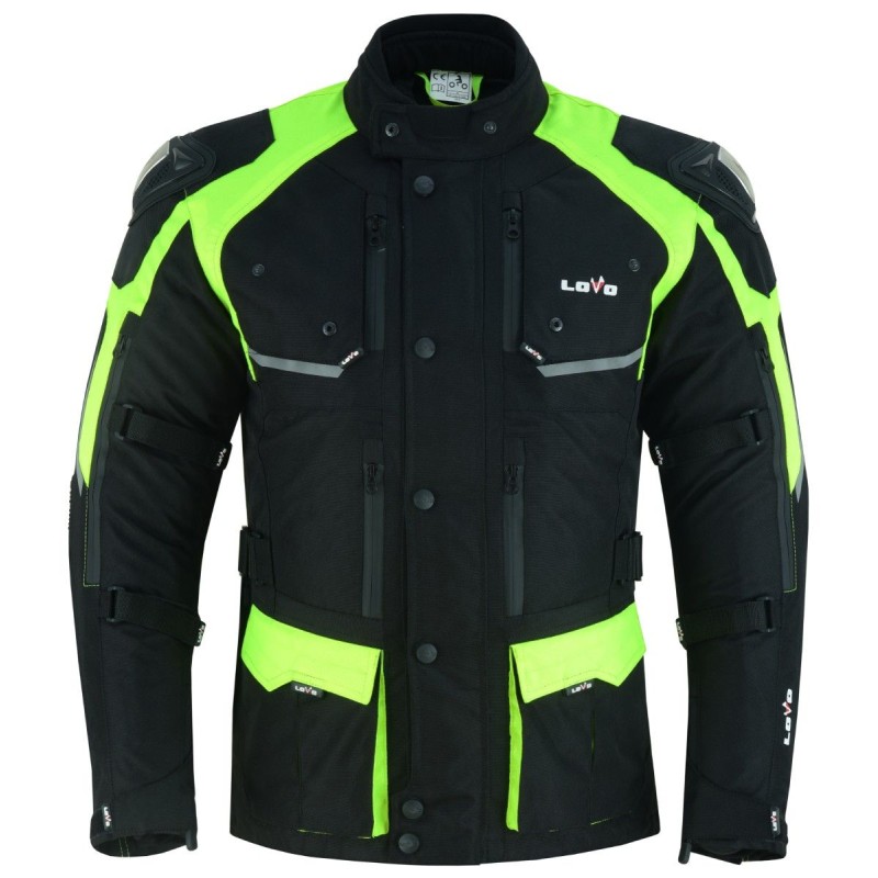 Chaqueta Premium 3/4 para moto de tres capas, apta para las cuatro estaciones, fluorescente para hombres