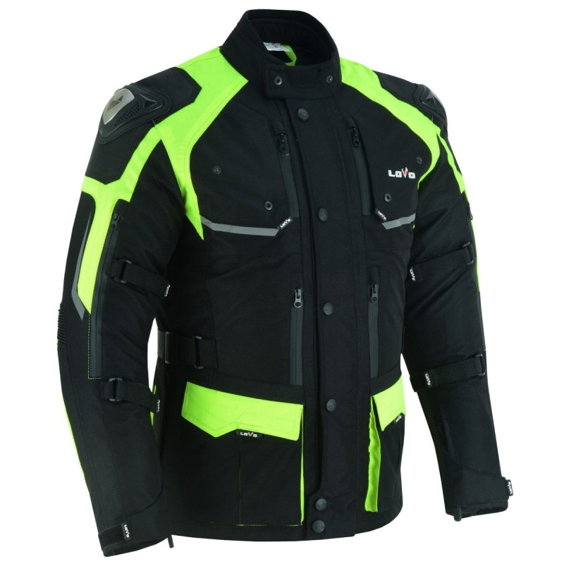 Jaqueta Premium 3/4 para moto de três camadas, adequada para as quatro estações, fluorescente para homens