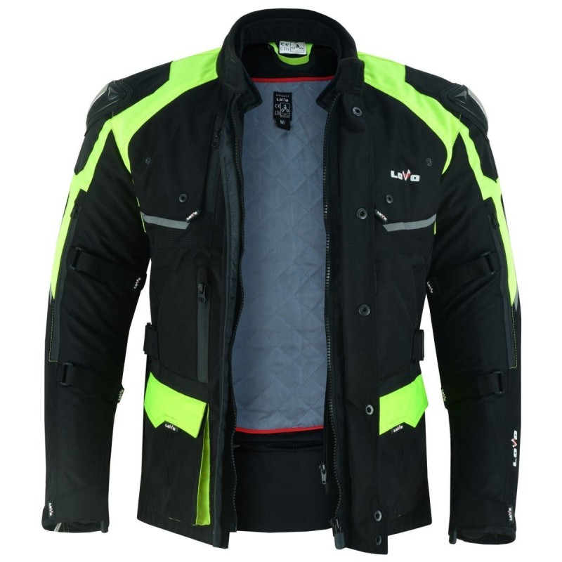Chaqueta Premium 3/4 para moto de tres capas, apta para las cuatro estaciones, fluorescente para hombres