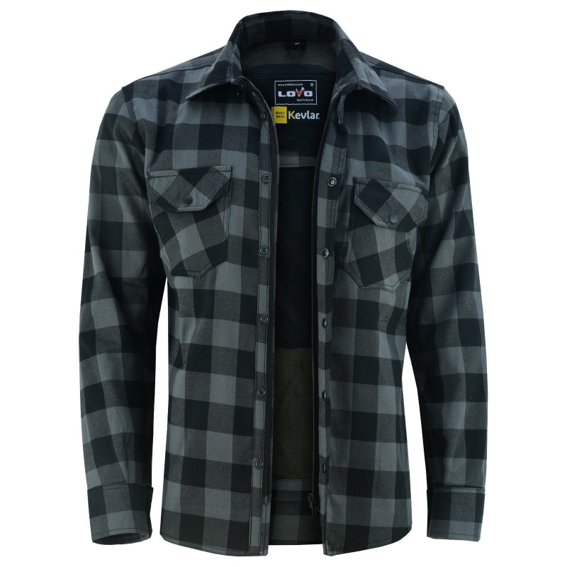 Camisa de Moto Xadrez com Proteção Reforçada | LOVO