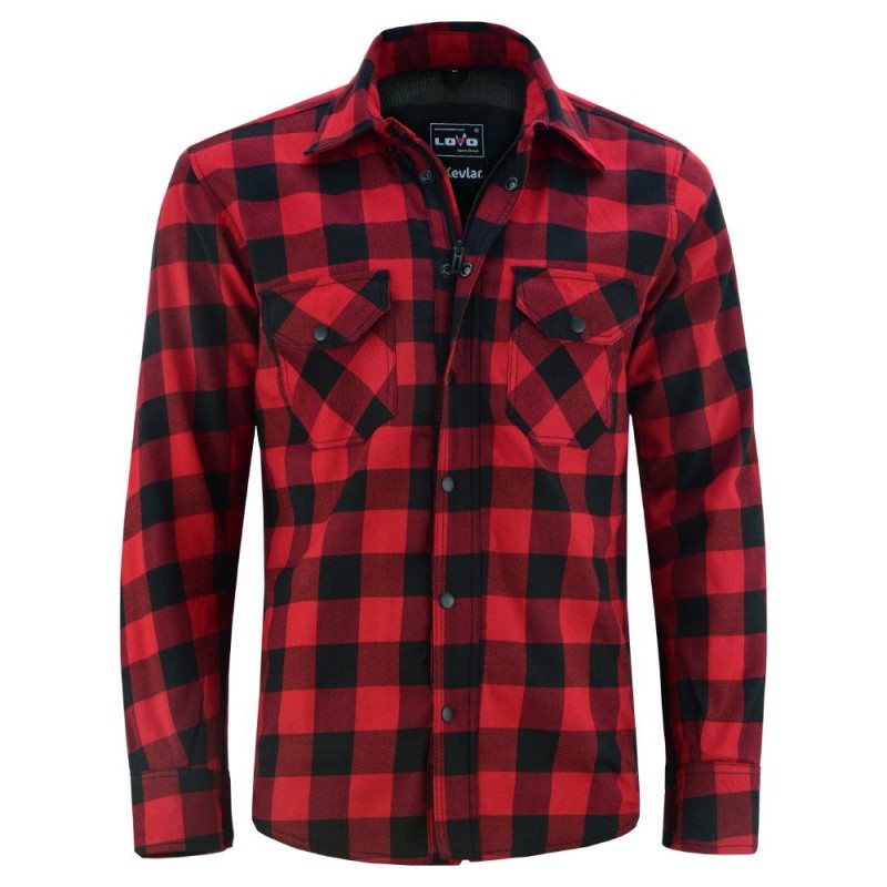 Motorbike Plaid Shirt with Reinforced Protection | LOVO