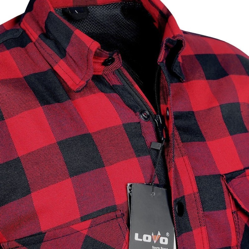 Motorbike Plaid Shirt with Reinforced Protection | LOVO