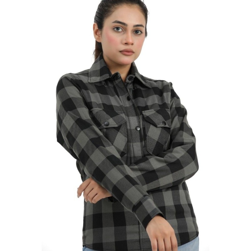 Camisa de Moto Xadrez com Proteção Reforçada | LOVO