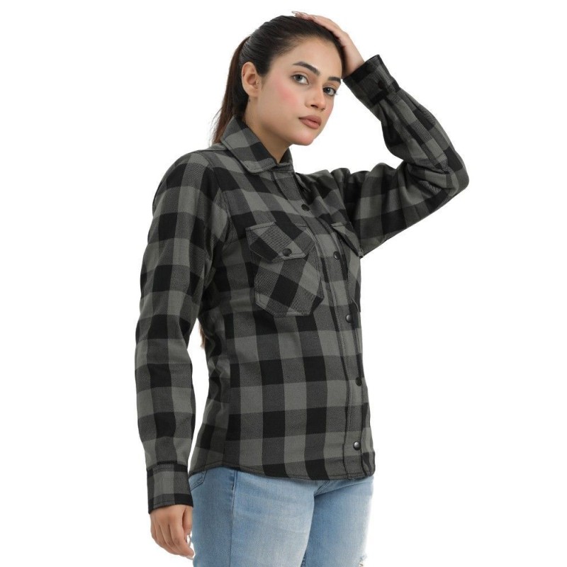 Camisa de Moto Xadrez com Proteção Reforçada | LOVO