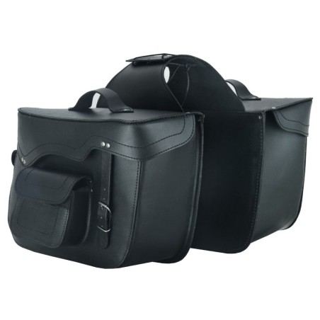 MOTORCYCLE LEATHER SADDLEBAGS 22 X 2 LITERS