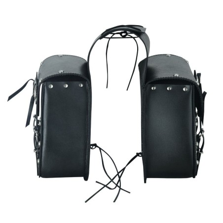 MOTORCYCLE LEATHER SADDLEBAGS 14 X 2 LITERS