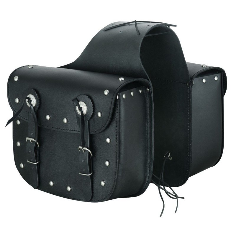 ALFORJAS LATERALES DE CUERO PARA MOTO 14 X 2 LITROS