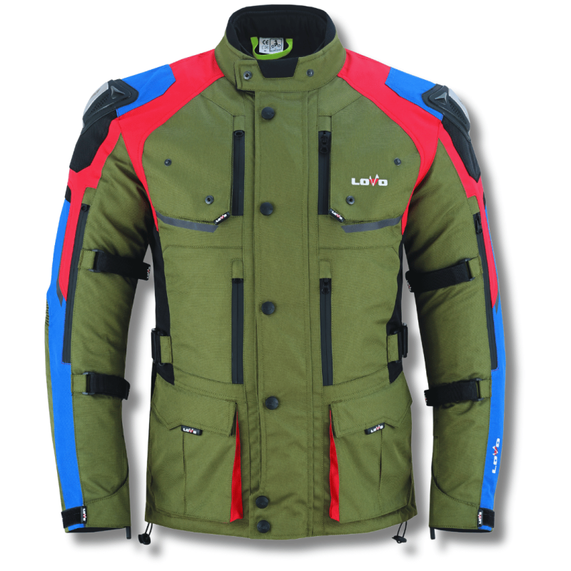 Chaqueta de moto 3/4 de tres capas premium para todas las estaciones (para hombre)