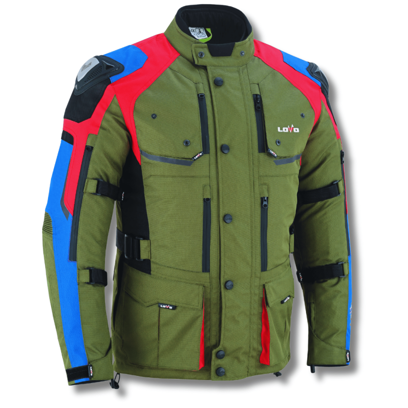 Chaqueta de moto 3/4 de tres capas premium para todas las estaciones (para hombre)