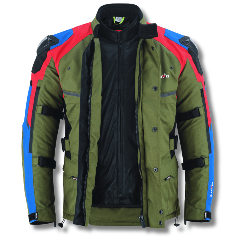 Chaqueta de moto 3/4 de tres capas premium para todas las estaciones (para hombre)