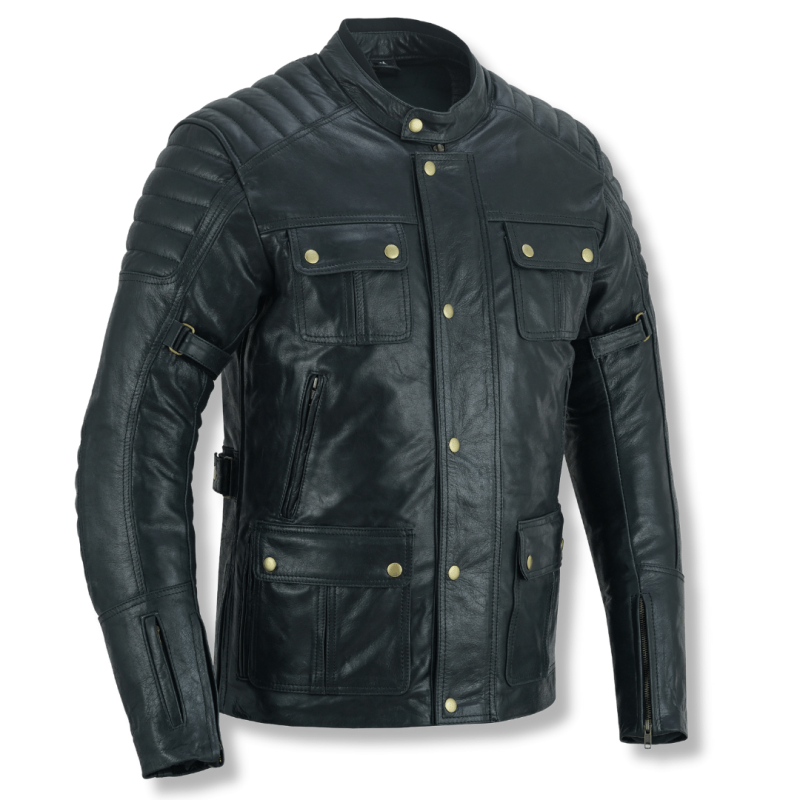 Leder Motorradjacke 3/4 Länge