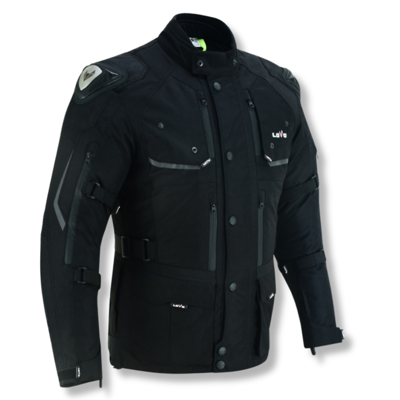 Giacca premium per motociclisti, tre strati, adatta a tutte le stagioni, stile 3/4, per uomini.