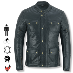 Jaqueta de Couro para Motocicleta de Comprimento 3/4