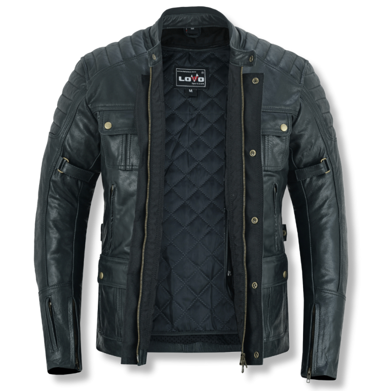 Leder Motorradjacke 3/4 Länge