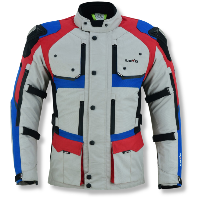 Jaqueta de moto premium 3/4 com três camadas para todas as estações (homem)