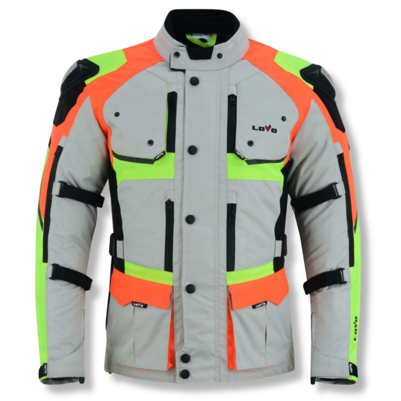 Jaqueta Premium 3/4 para moto de três camadas, adequada para as quatro estações, fluorescente para homens