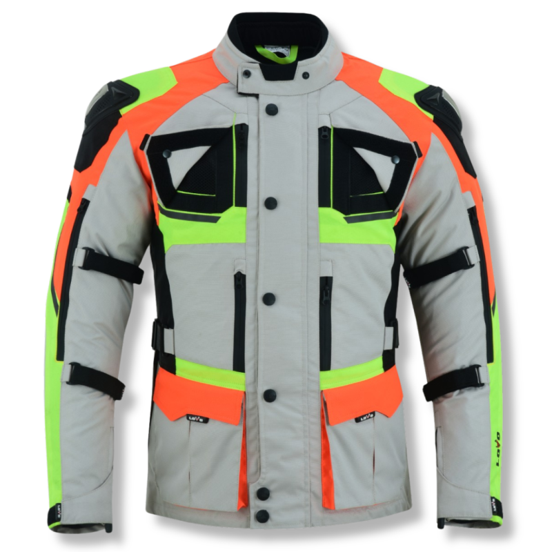 Jaqueta Premium 3/4 para moto de três camadas, adequada para as quatro estações, fluorescente para homens