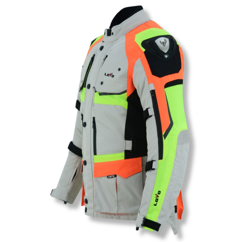 Jaqueta Premium 3/4 para moto de três camadas, adequada para as quatro estações, fluorescente para homens