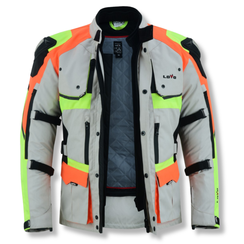 Jaqueta Premium 3/4 para moto de três camadas, adequada para as quatro estações, fluorescente para homens