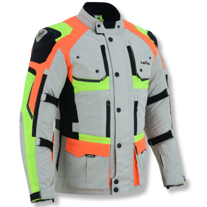 Jaqueta Premium 3/4 para moto de três camadas, adequada para as quatro estações, fluorescente para homens