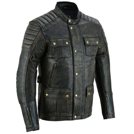 Leder Motorradjacke 3/4 Länge