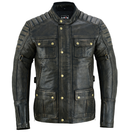 Chaqueta de Cuero para moto de Longitud 3/4 (Unisex)