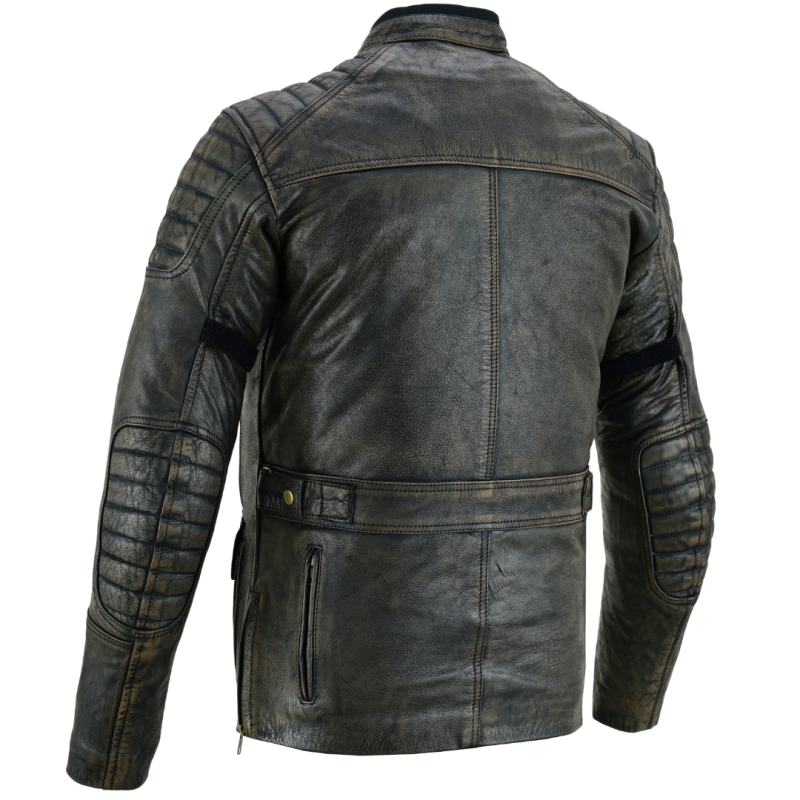 Motorcycle  Leather Jacket  3/4 Length