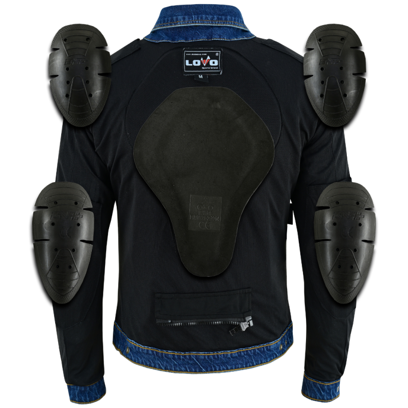 Chaqueta vaquera elástica ajustada para moto | Cazadora de moto