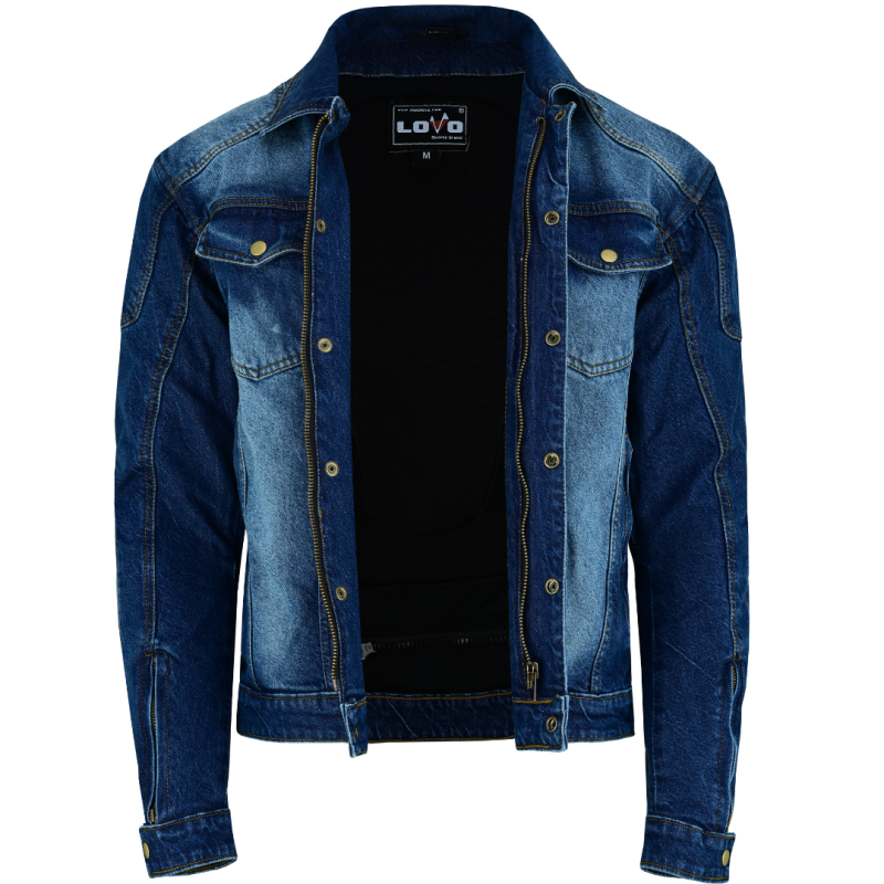 Slim Stretch Motorcycle Denim Jacket | Biker Jacket