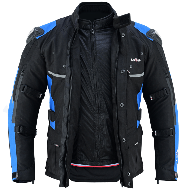 Jaqueta de motocicleta 3/4 de três camadas premium para todas as estações (para homens)