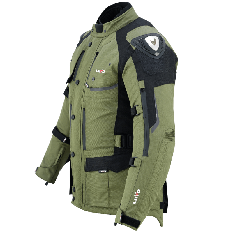 Chaqueta de moto 3/4 de tres capas premium para todas las estaciones (para hombre)