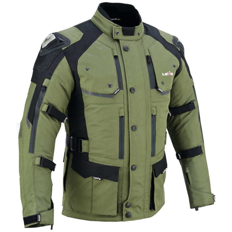 Chaqueta de moto 3/4 de tres capas premium para todas las estaciones (para hombre)