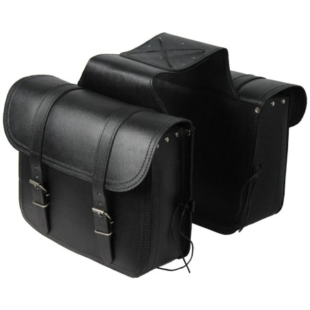 MOTORCYCLE LEATHER SADDLEBAGS 14 X 2 LITERS