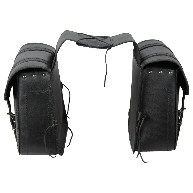 ALFORJAS LATERALES DE CUERO PARA MOTO 14 X 2 LITROS
