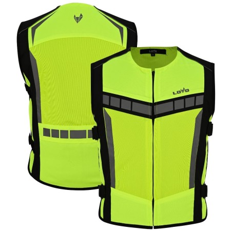 LvIs02_Guard – Gilet da Moto ad Alta Visibilità a Doppio Strato – Riflettente, Giallo