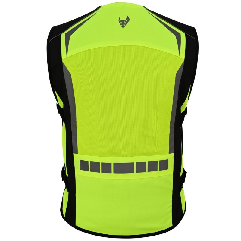 LvIs02_Guard – Gilet da Moto ad Alta Visibilità a Doppio Strato – Riflettente, Giallo