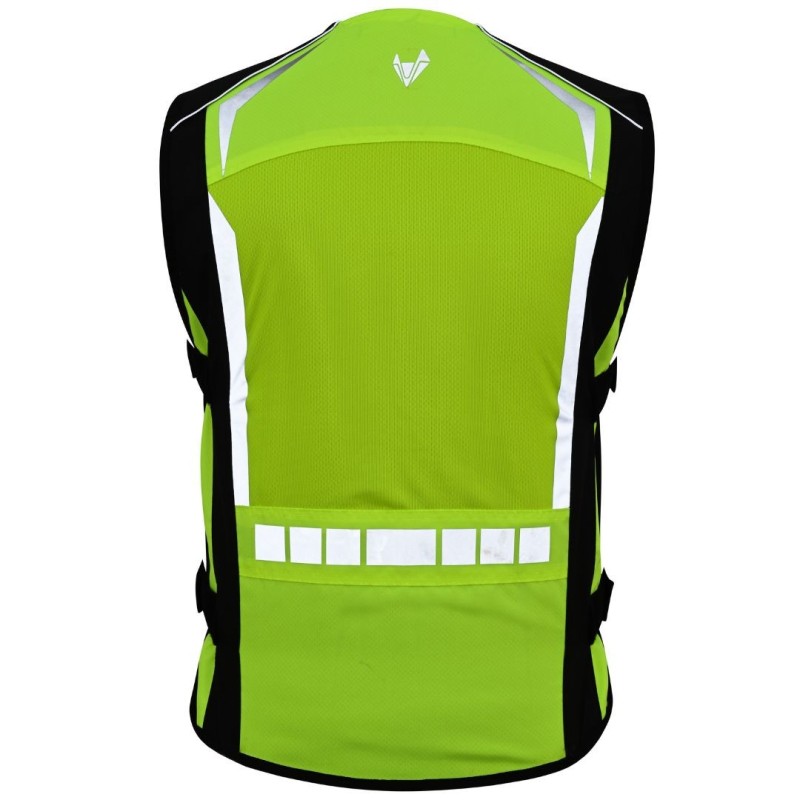 LvIs02_Guard – Chaleco de Moto de Alta Visibilidad de Doble Capa – Reflectante, Amarillo