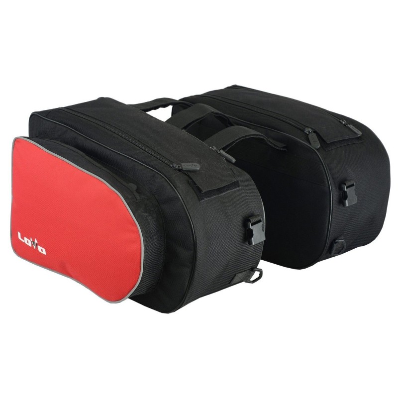 Alforjas laterales con bolsa trasera para moto