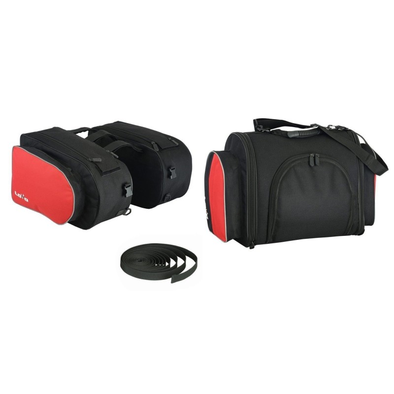 Alforjas laterales con bolsa trasera para moto