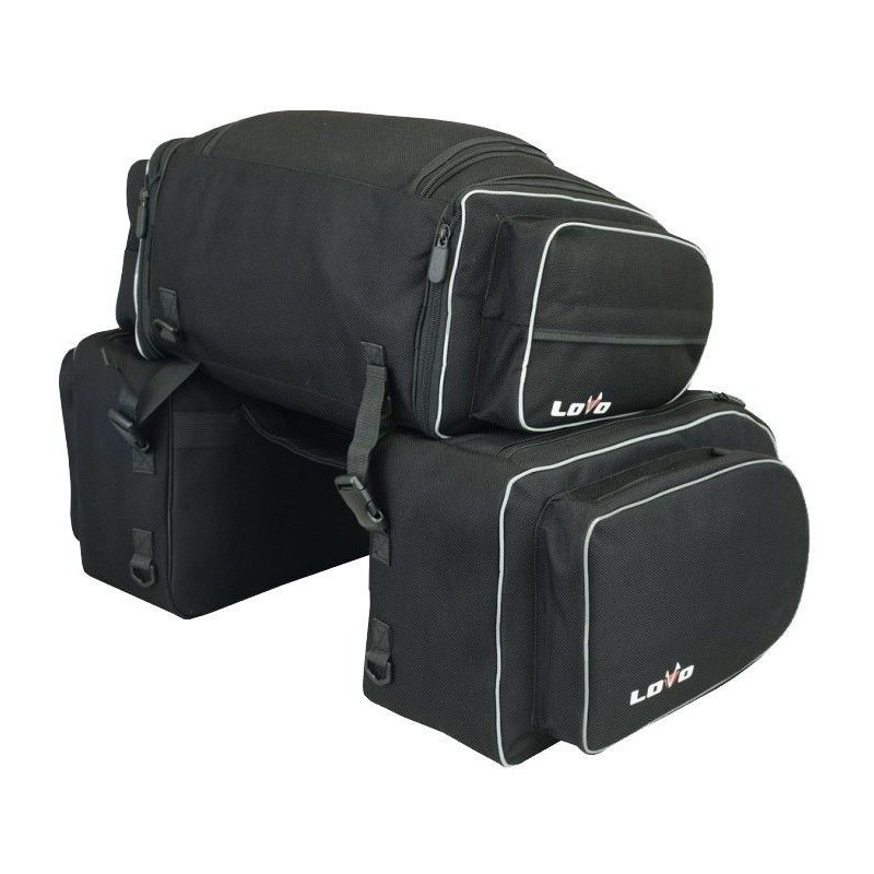 LV507-Travel (74 LITROS) ALFORJAS LATERALES CON BOLSA TRASERA PARA MOTO